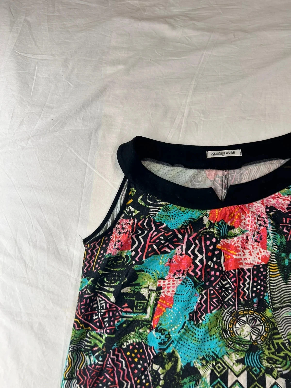Vintage multicolore geprint tanktop christine laure – photo 5